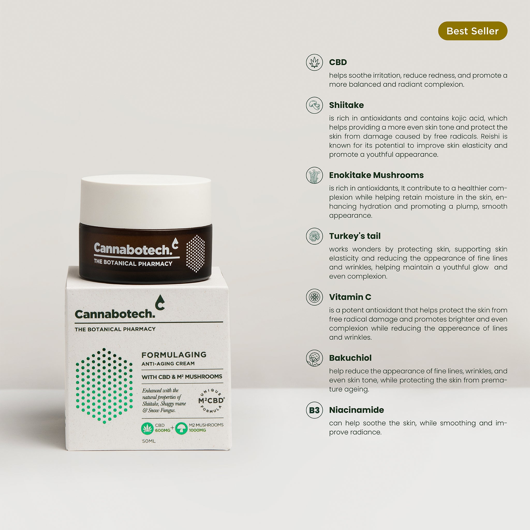 CBD & Mushroom Eye Cream by Voyager Anti Aging Eye Cream 30ml 600mg