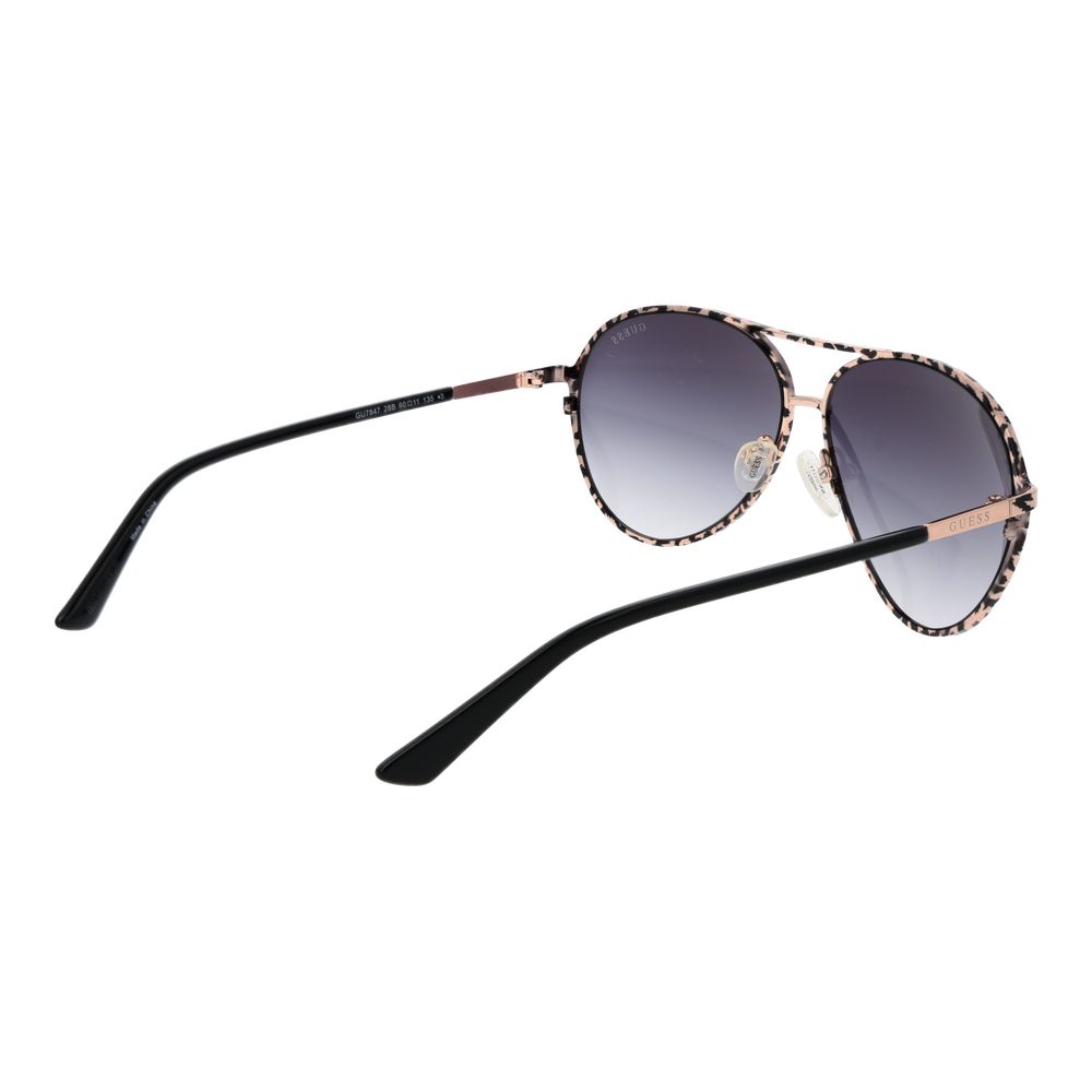 Guess GU7847 28B Women's Black Metal Aviator Sunglasses Grey Gradient Lens 60mm
