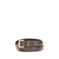 Saint Laurent Cassandre Fine Brown Calf Leather Bos Taurus Thin Belt