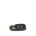 Saint Laurent Cassandre Black Calf Leather Bos Taurus Regular Belt