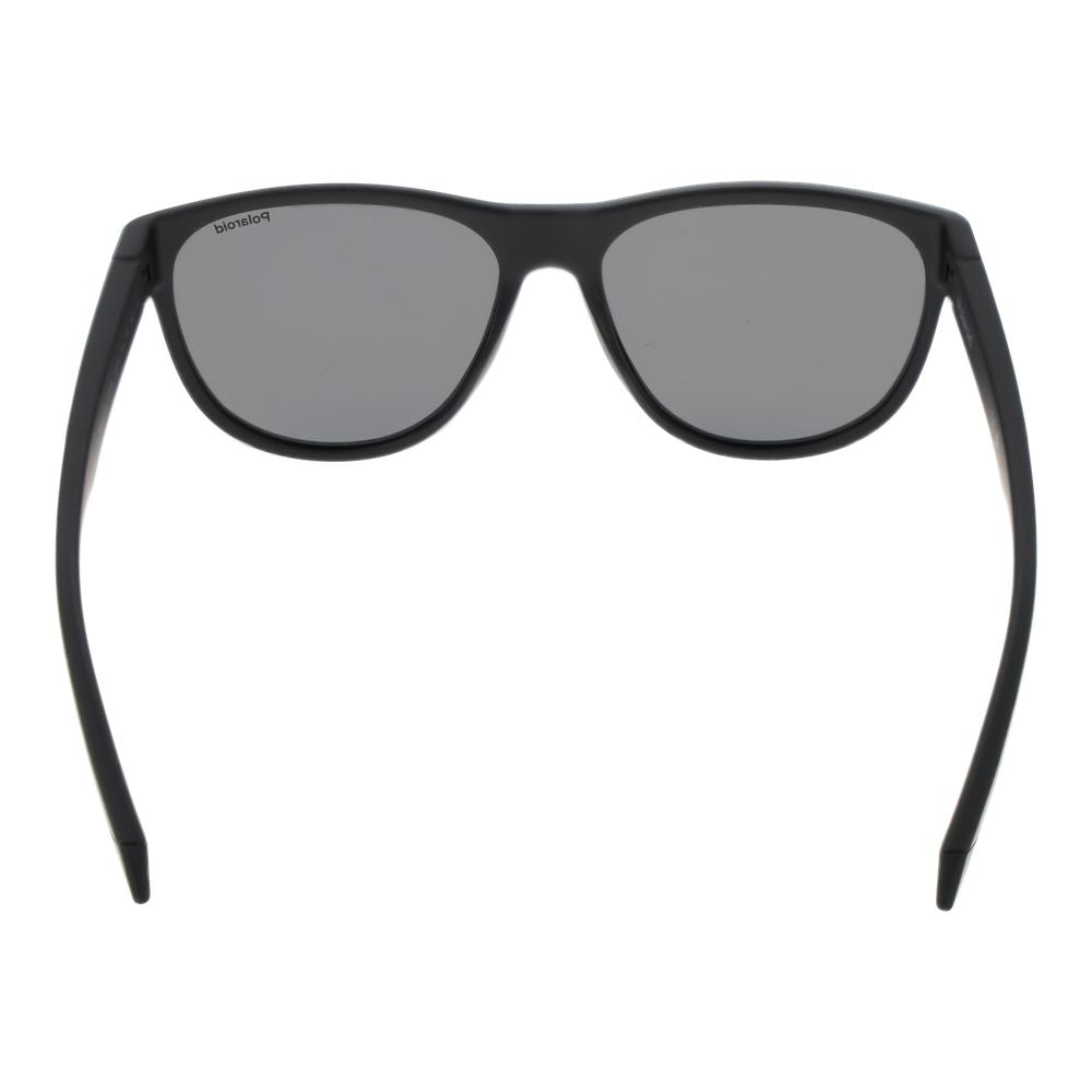 Polaroid Unisex Black Round Polarised Sunglasses Grey Lens 56mm