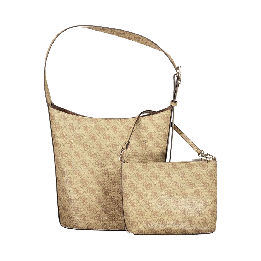 GUESS Jeans Meridian II Beige Polyurethane Women's Handbag