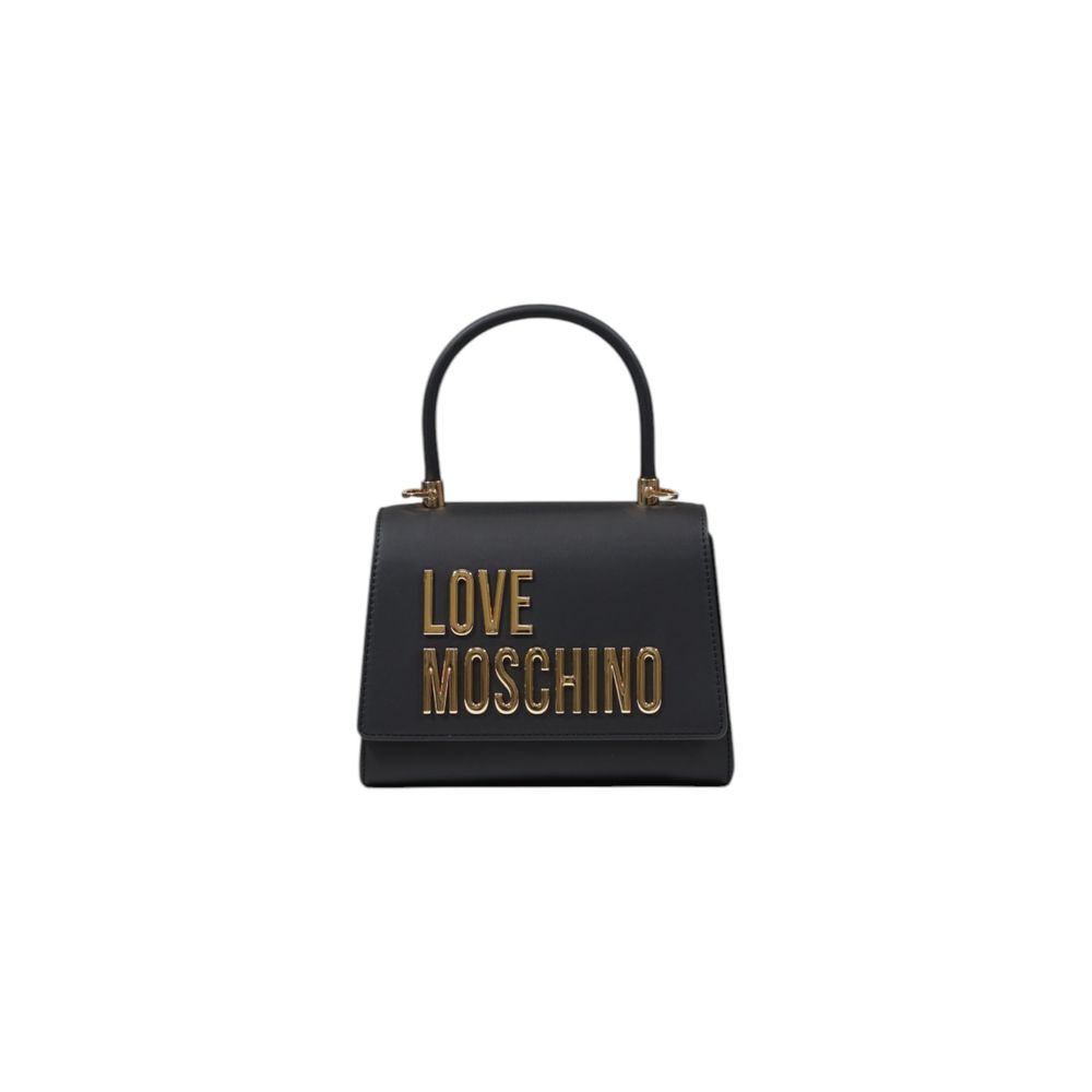 Love Moschino Small Bicolor Polyethylene Handbag Gold Logo
