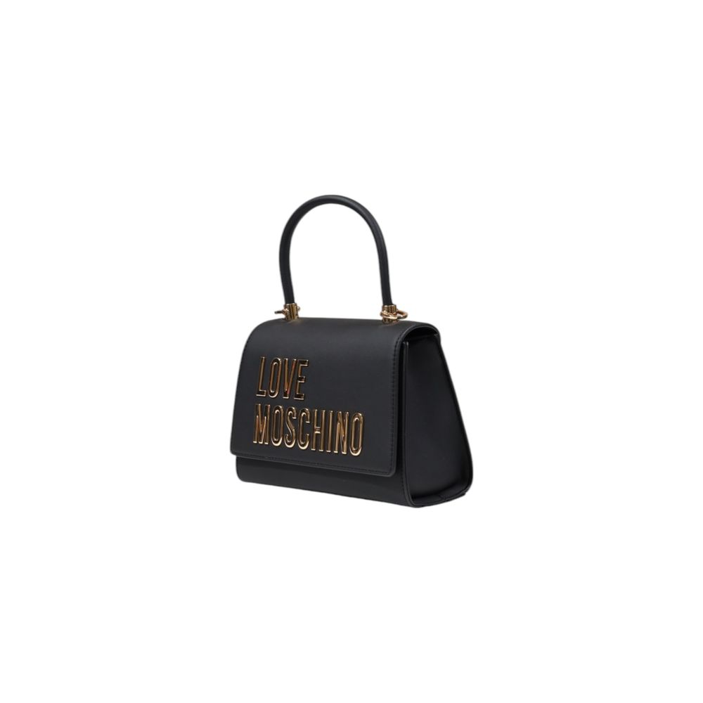 Love Moschino Small Bicolor Polyethylene Handbag Gold Logo