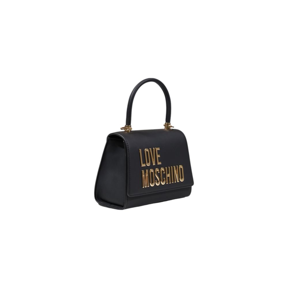 Love Moschino Small Bicolor Polyethylene Handbag Gold Logo