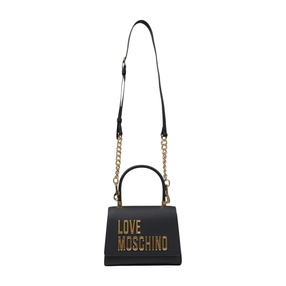 Love Moschino Small Bicolor Polyethylene Handbag Gold Logo