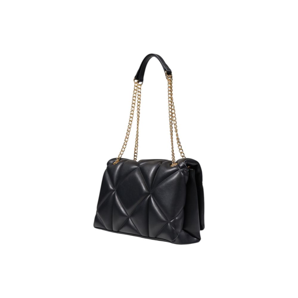 Love Moschino Medium Black Polyurethane Handbag Quilted Gold Chain