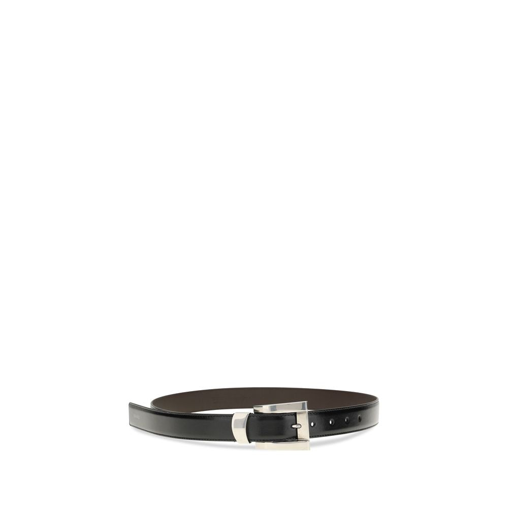Versace Leather Belt 3 cm Black Calf Leather Bos Taurus Regular Belt