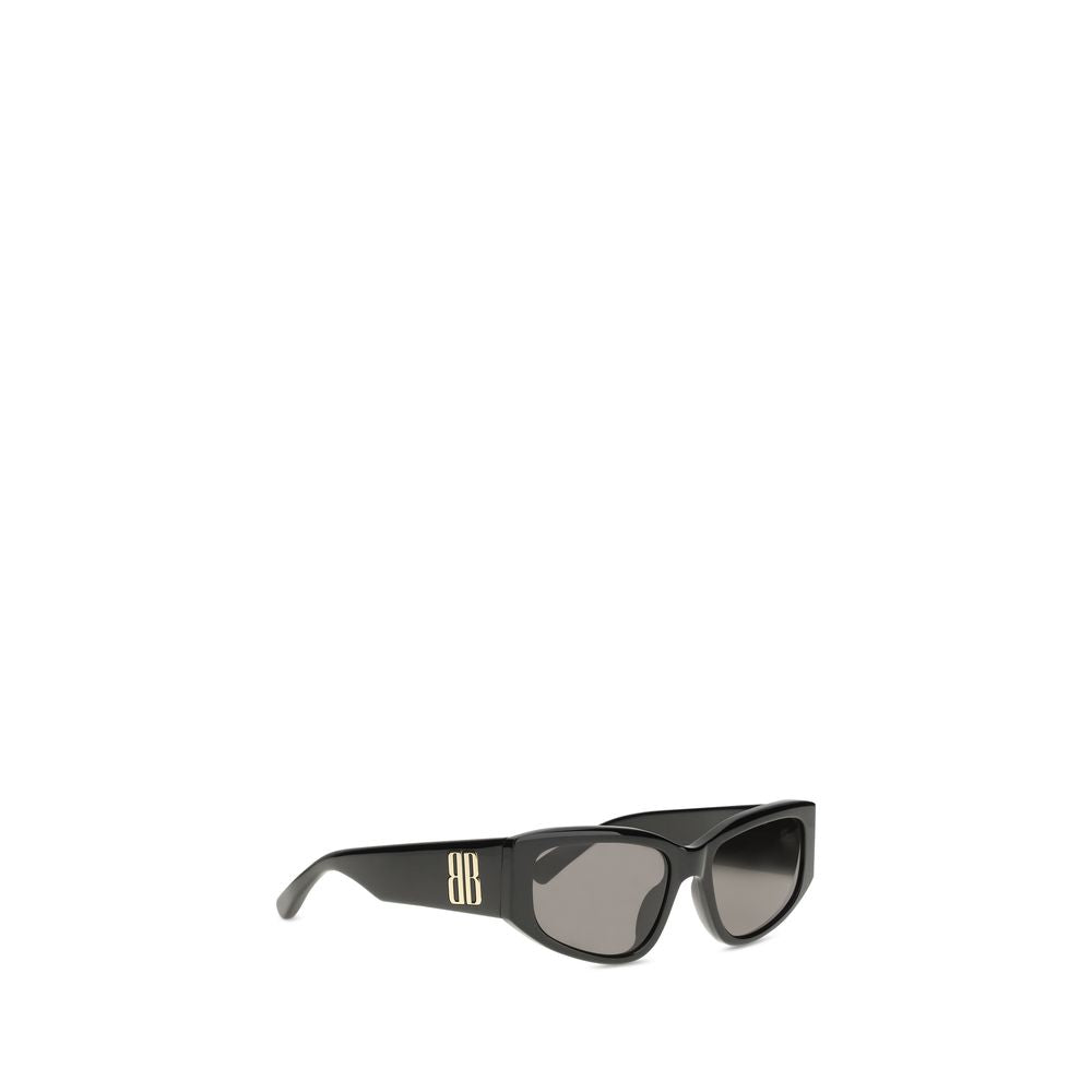 Balenciaga Rectangular AF Black Acetate Sunglasses