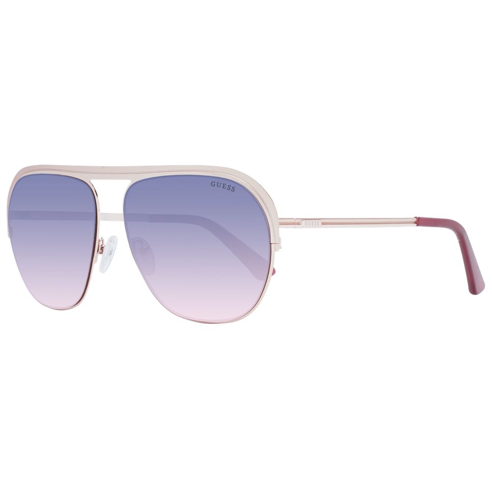 Guess Aviator Sunglasses Rose Gold Purple Gradient Lens 59mm Unisex
