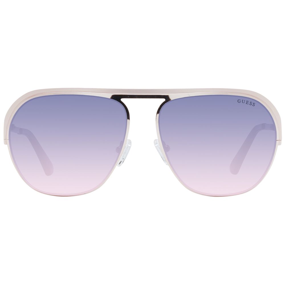 Guess Aviator Sunglasses Rose Gold Purple Gradient Lens 59mm Unisex