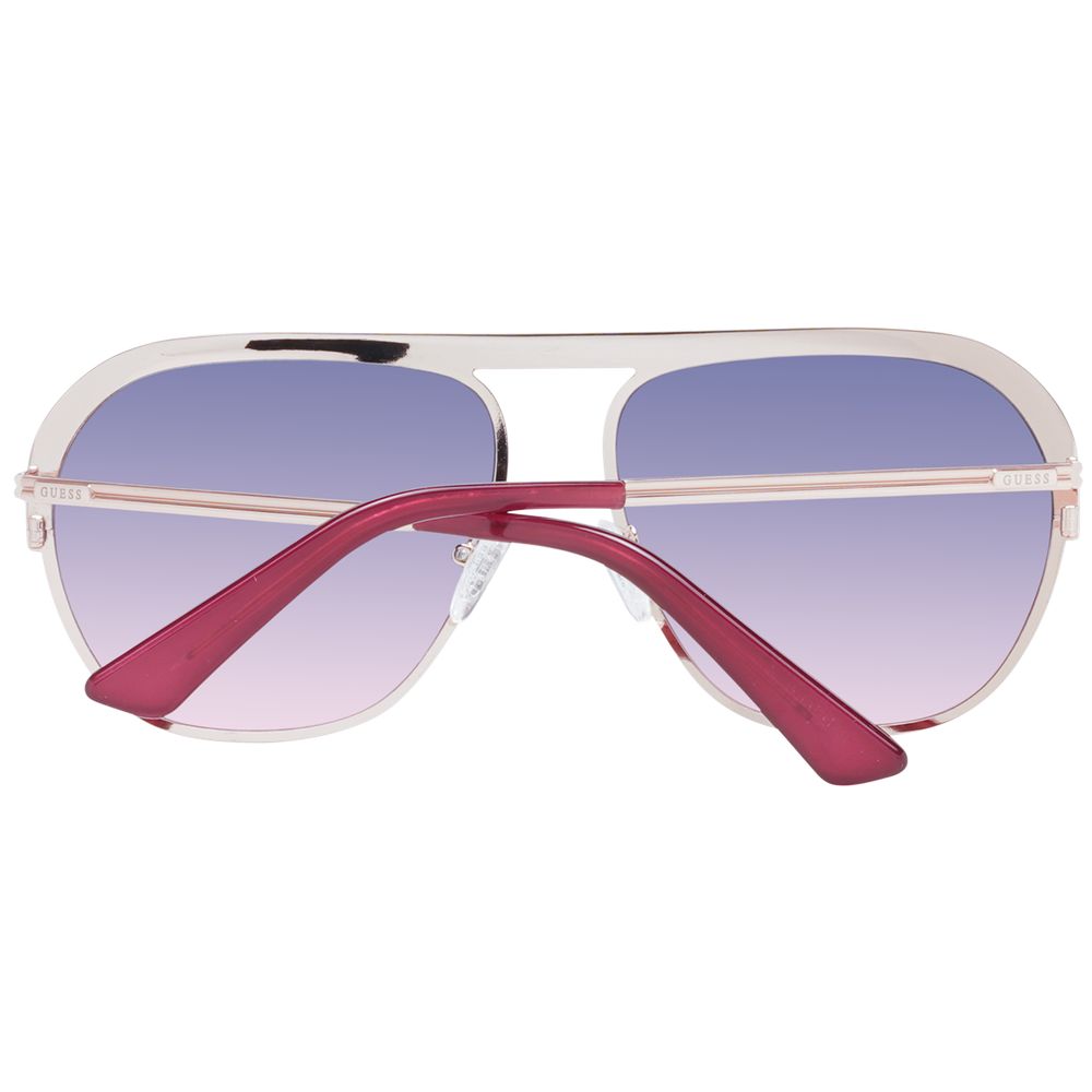 Guess Aviator Sunglasses Rose Gold Purple Gradient Lens 59mm Unisex