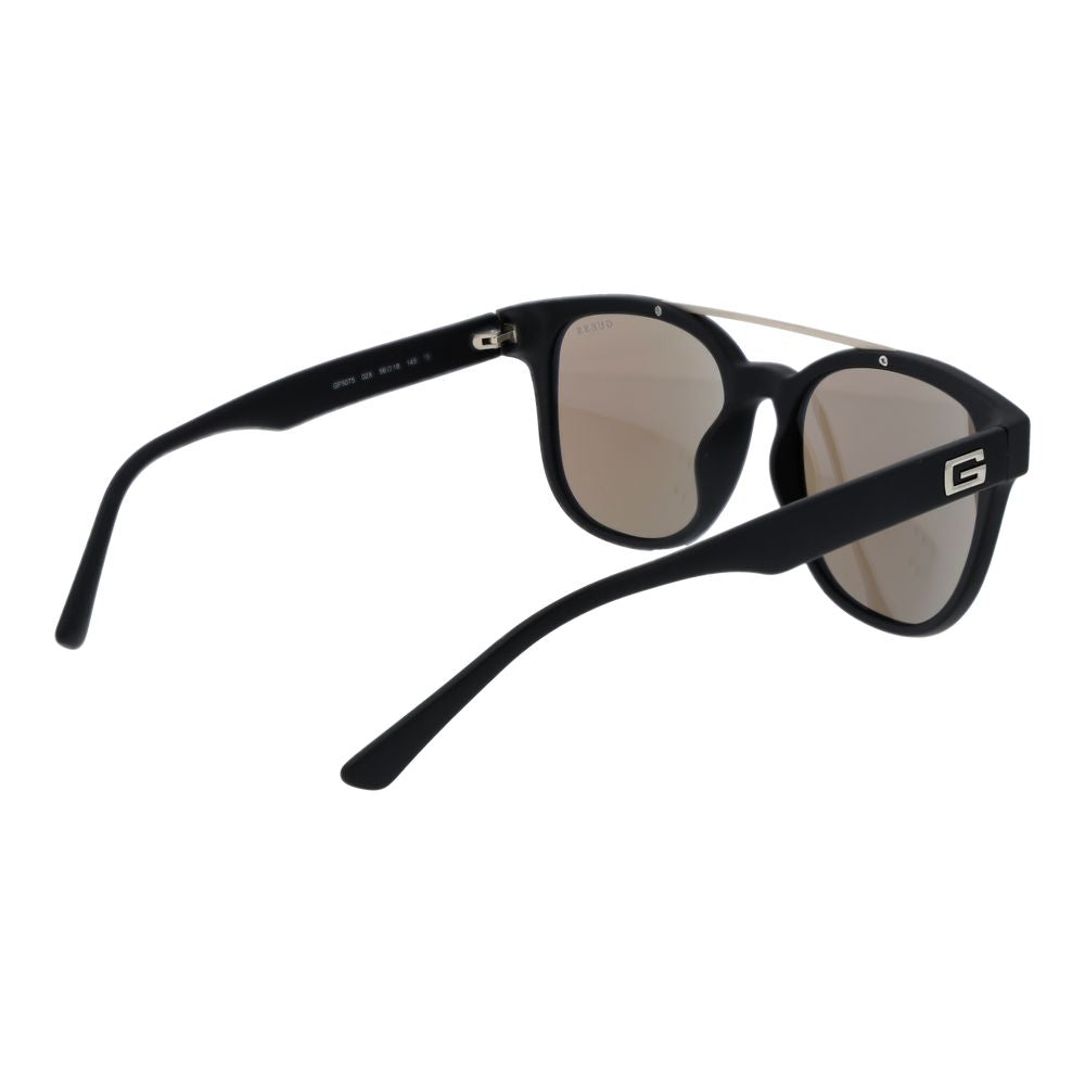 Guess Mens Black Square Sunglasses Blue Lens 56mm UV Filter Cat 3 Case