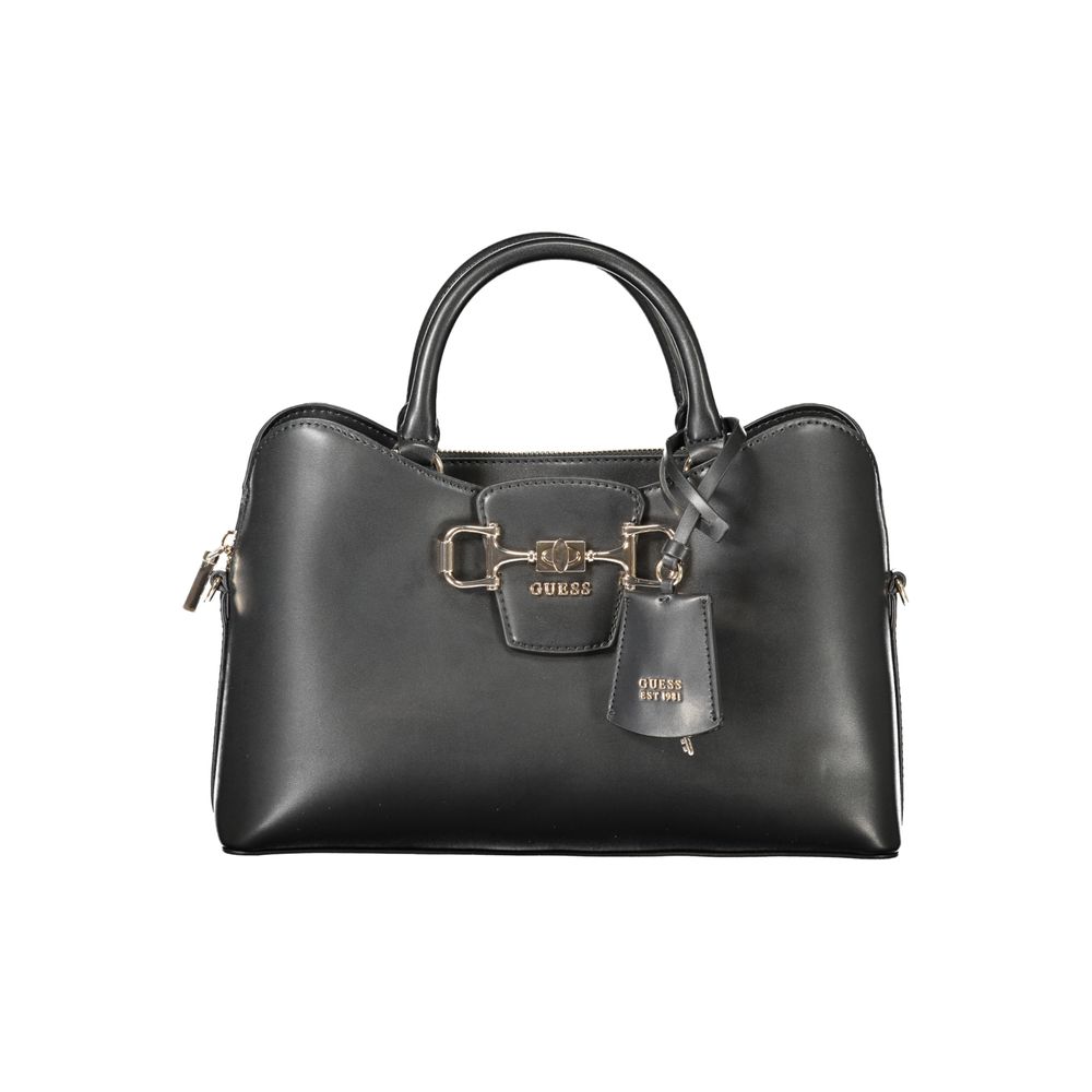 GUESS JEANS Janie Bag Black Polyurethane Handbag with Strap