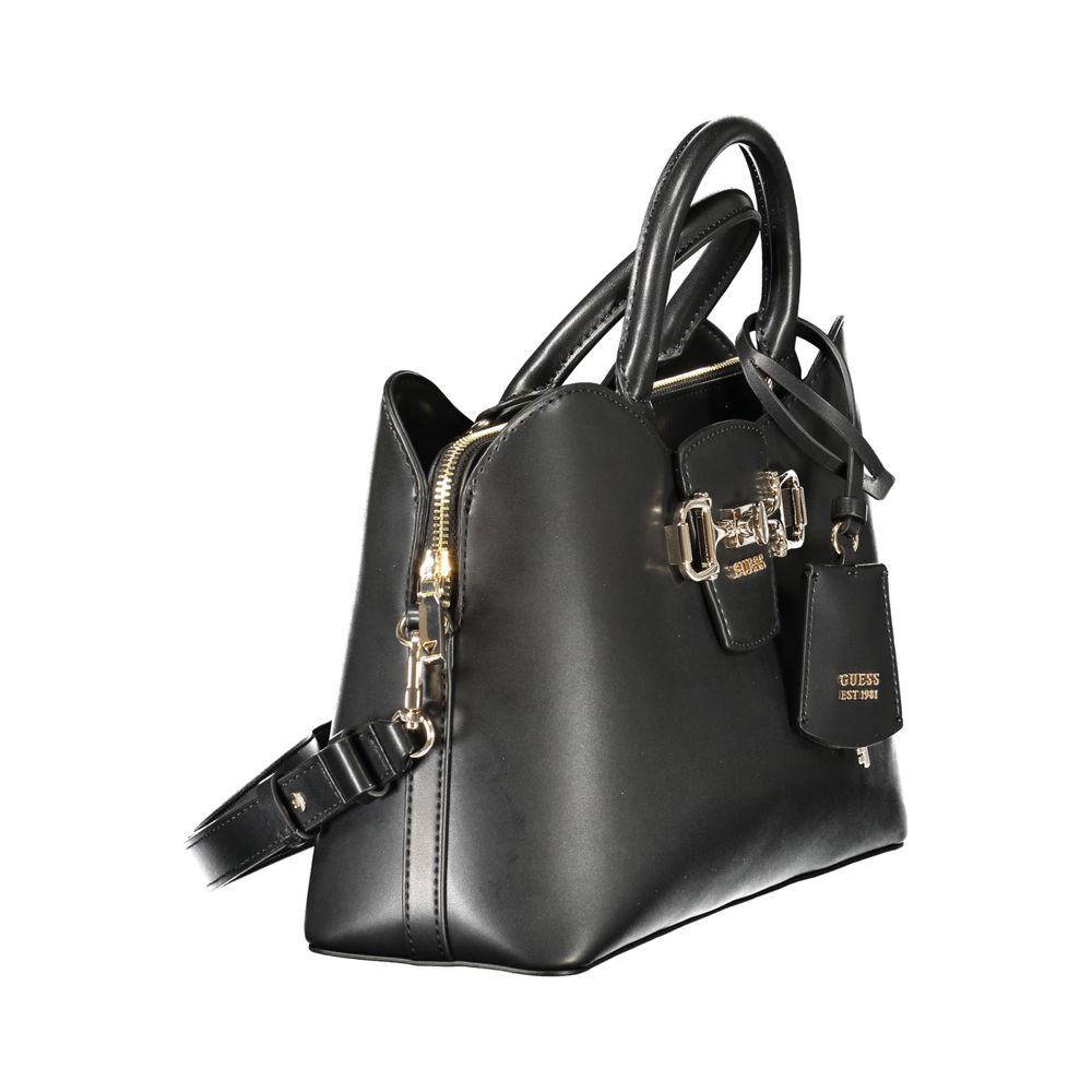 GUESS JEANS Janie Bag Black Polyurethane Handbag with Strap