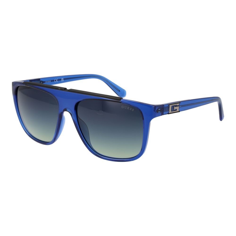 Guess Men’s Blue Square Gradient Lens Stainless Steel Sunglasses 58mm
