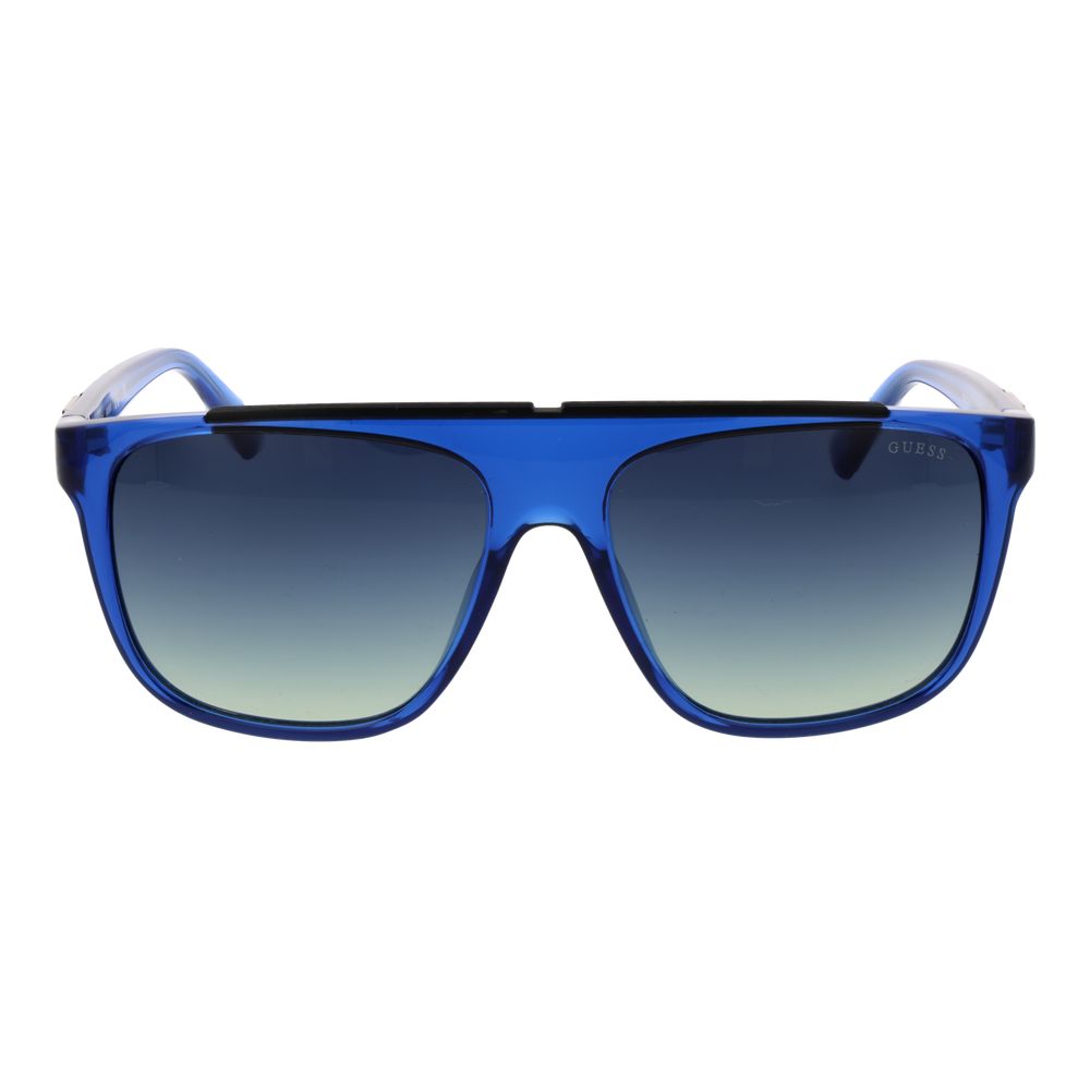 Guess Men’s Blue Square Gradient Lens Stainless Steel Sunglasses 58mm