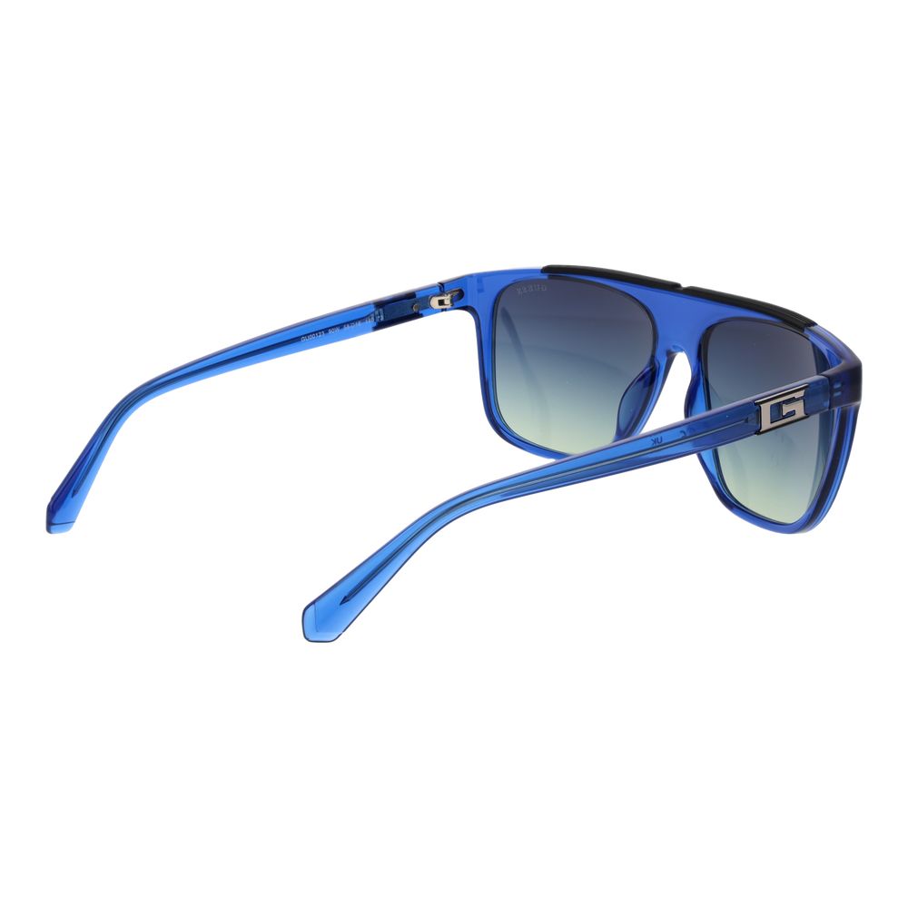 Guess Men’s Blue Square Gradient Lens Stainless Steel Sunglasses 58mm