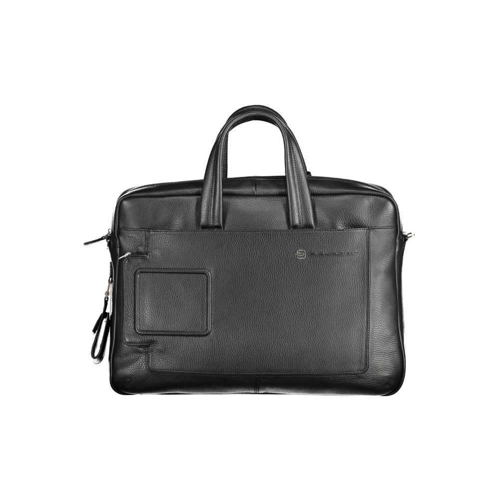 Piquadro Leather Men's Briefcase Nero - Laptop Compartment