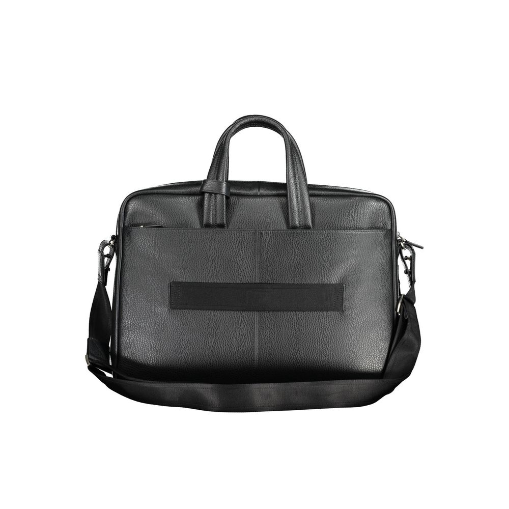 Piquadro Leather Men's Briefcase Nero - Laptop Compartment