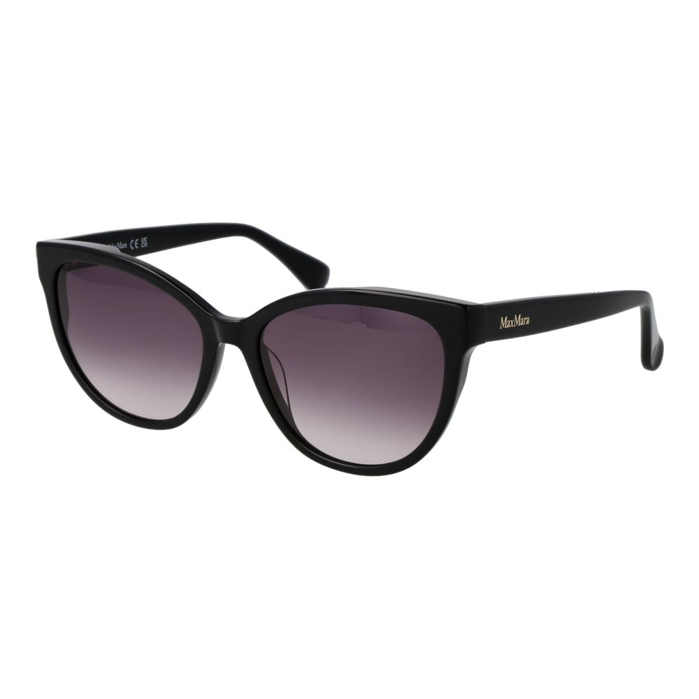 Max Mara MM0058 Logo 13 Women's Sunglasses Black Acetate BNWT