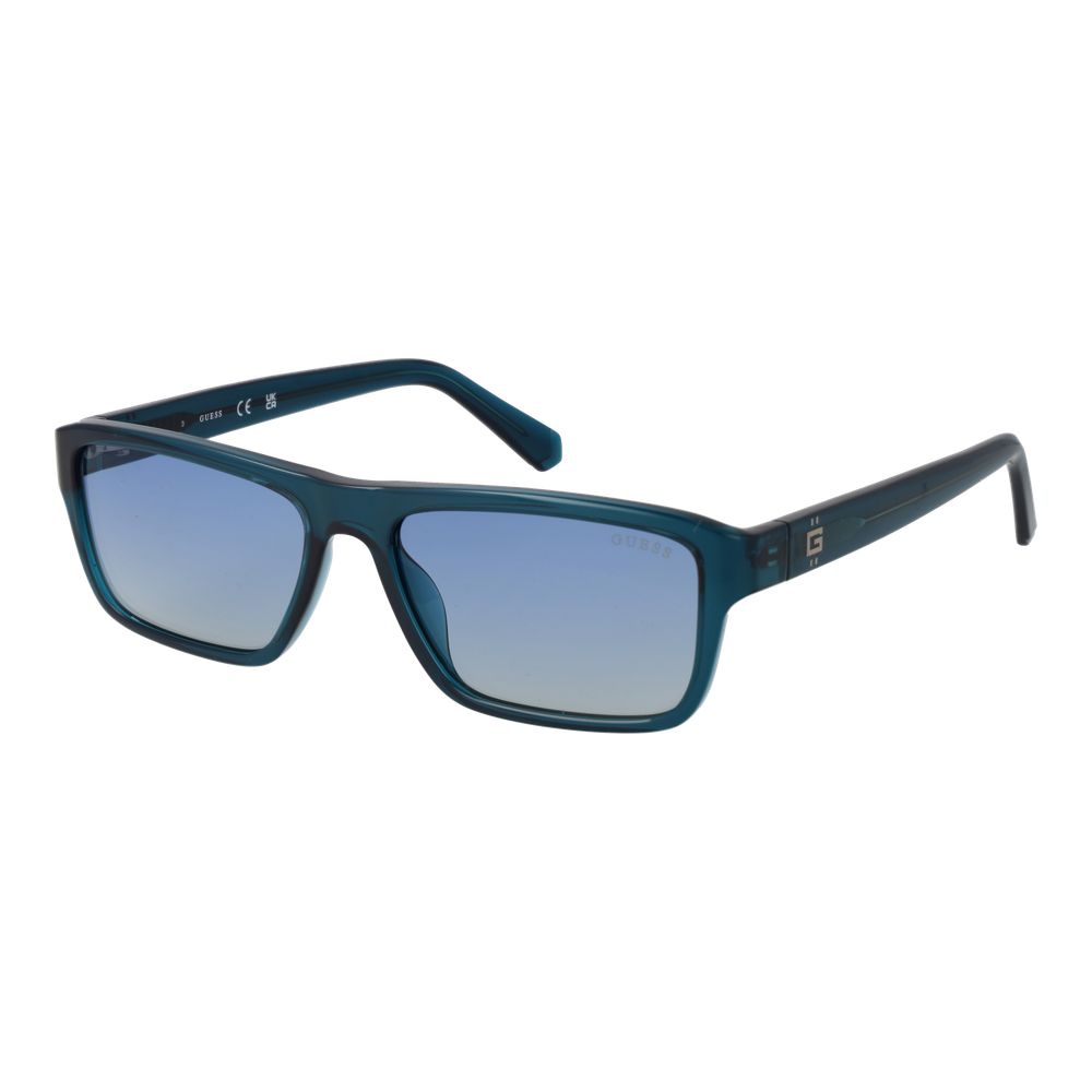 GUESS GU00085 90X Men’s Blue Mirrored Rectangular Sunglasses 55mm