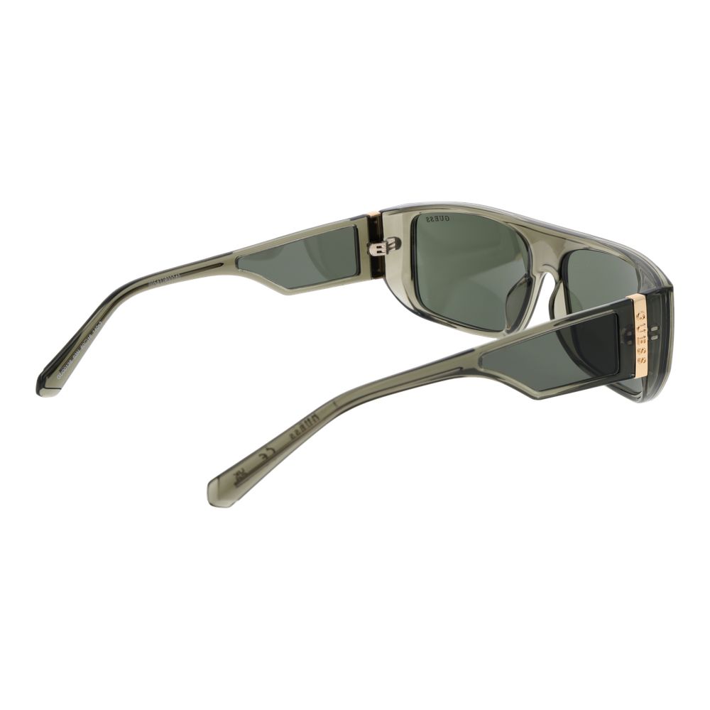 Guess Unisex Army Green Rectangle Sunglasses Green Lens 60mm UV3