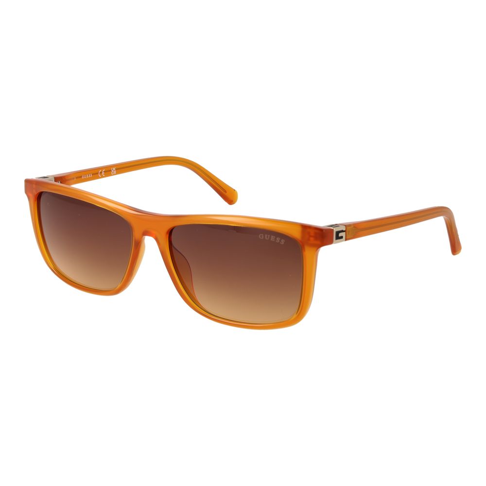 GUESS Men’s Orange Rectangle Sunglasses Brown Gradient Lenses 58mm