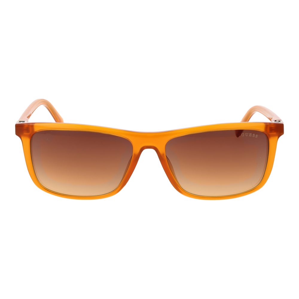 GUESS Men’s Orange Rectangle Sunglasses Brown Gradient Lenses 58mm