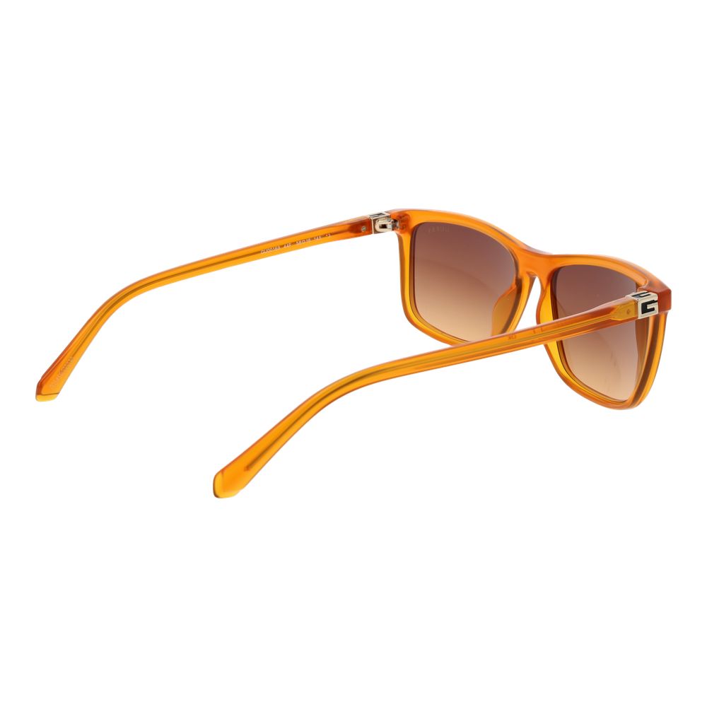 GUESS Men’s Orange Rectangle Sunglasses Brown Gradient Lenses 58mm