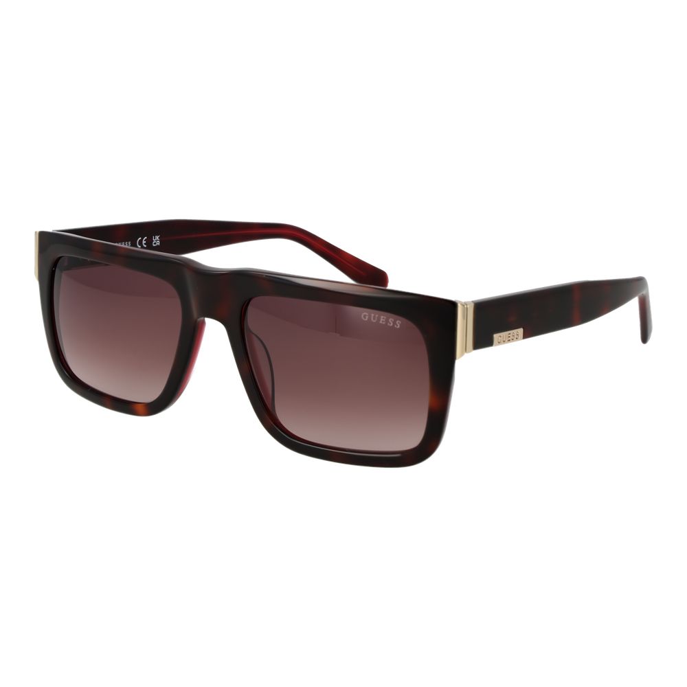 Guess Men’s Brown Acetate Rectangle Gradient Lens Sunglasses 54mm