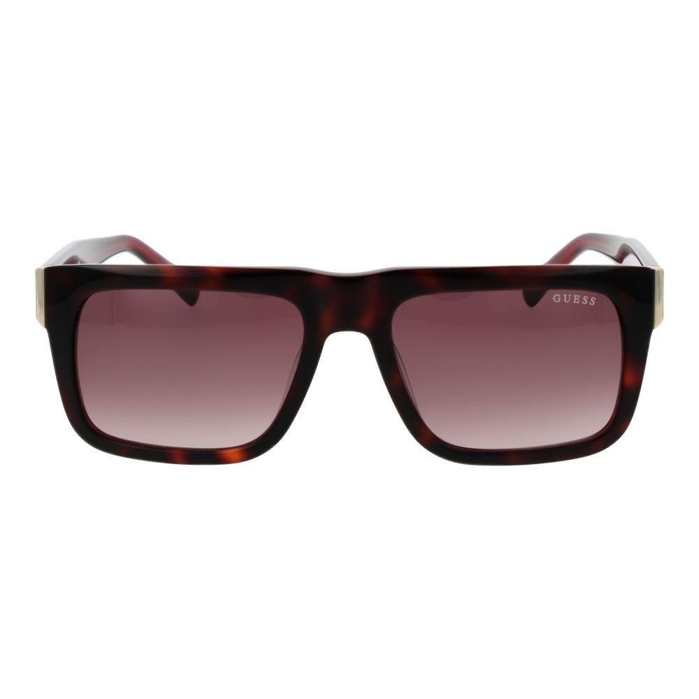 Guess Men’s Brown Acetate Rectangle Gradient Lens Sunglasses 54mm