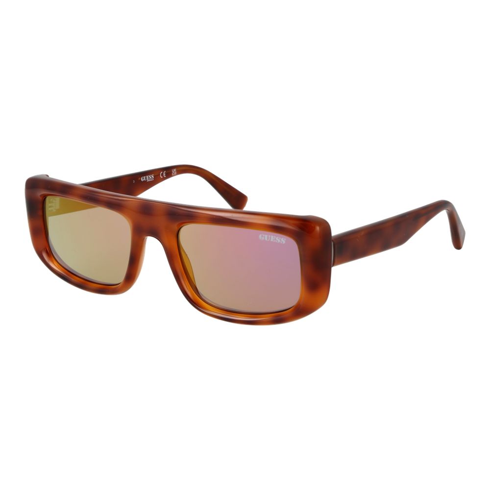 GUESS Unisex Brown Rectangle Mirrored Sunglasses 53mm UV Filter Cat 2