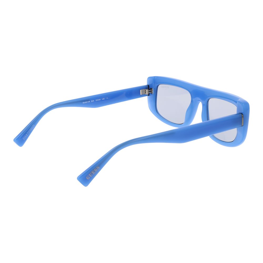 Guess GU00138 84A Blue Rectangle Sunglasses Grey Lens 53mm Unisex