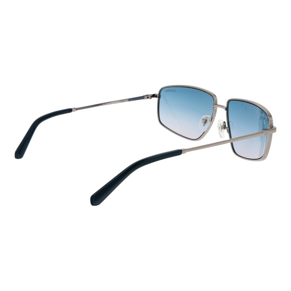 Guess Men's Silver Metal Blue Gradient Lens Sunglasses 62mm