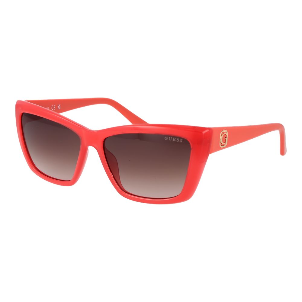 Guess Womens Pink Cat Eye Sunglasses Grey Lens Plastic Frame With Case