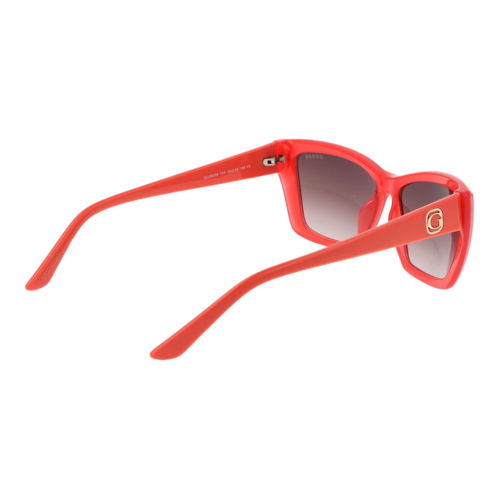 Guess Womens Pink Cat Eye Sunglasses Grey Lens Plastic Frame With Case