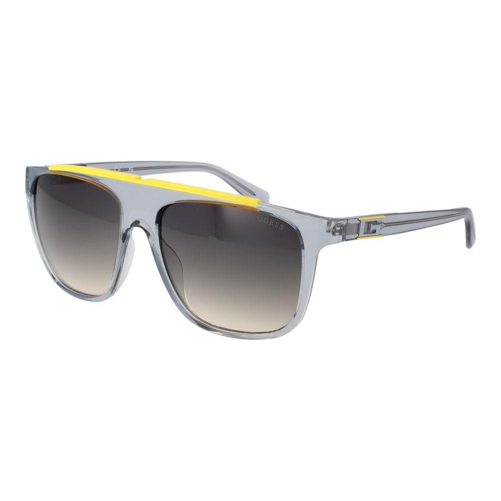 GUESS Men’s Grey Square Gradient Lens Sunglasses 58mm Plastic Frame