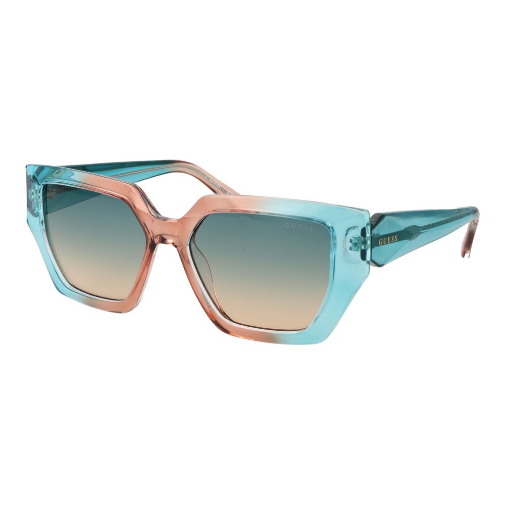 GUESS GU7896 Women’s Turquoise Geometric Full Rim Sunglasses 53mm