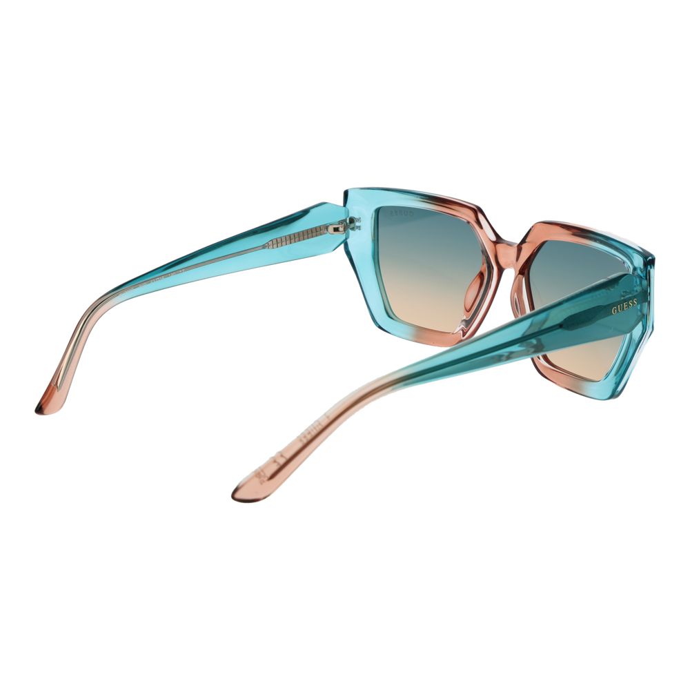 GUESS GU7896 Women’s Turquoise Geometric Full Rim Sunglasses 53mm