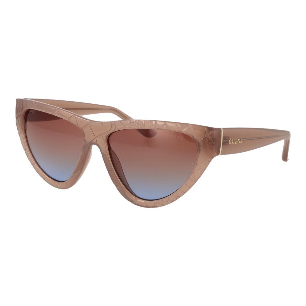 GUESS Women’s Beige Cat Eye Sunglasses Rose Gradient Lens 57mm