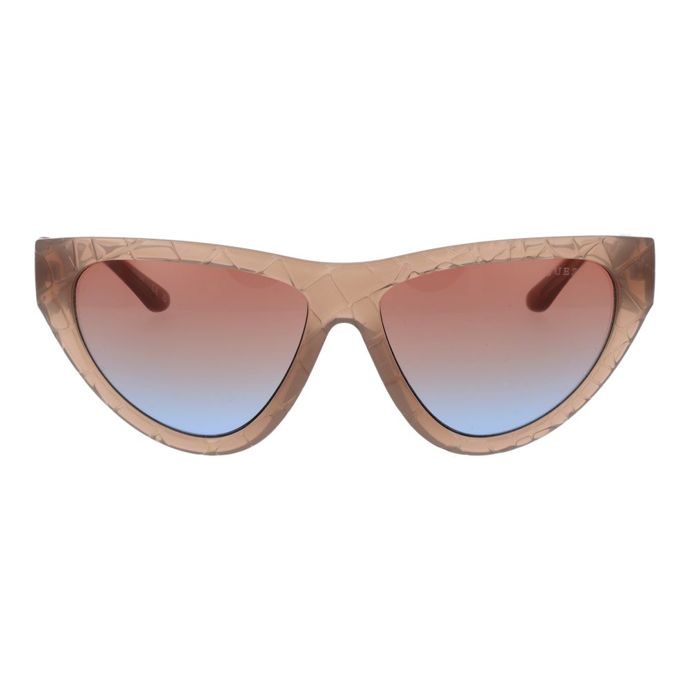 GUESS Women’s Beige Cat Eye Sunglasses Rose Gradient Lens 57mm