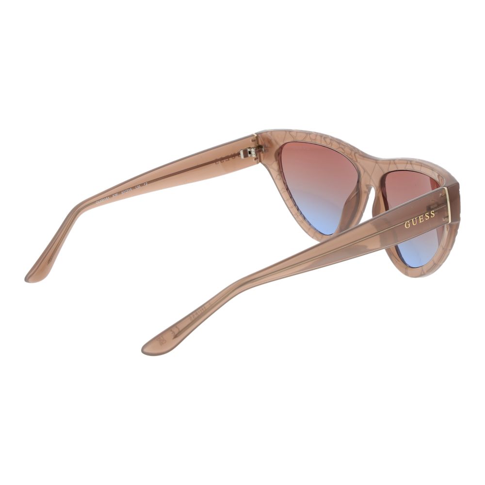 GUESS Women’s Beige Cat Eye Sunglasses Rose Gradient Lens 57mm