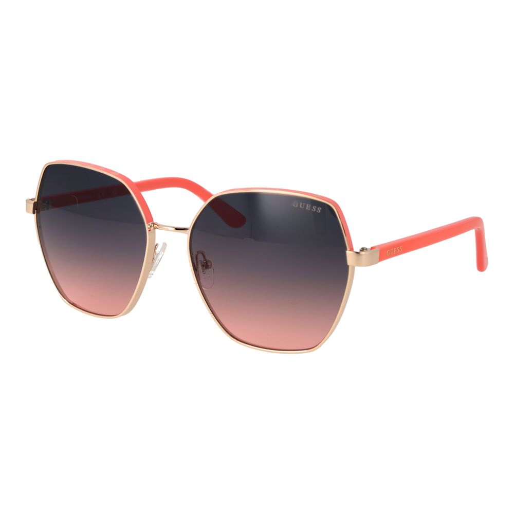 GUESS Women’s Gold Metal Butterfly Sunglasses Rose Gradient Lens 60mm