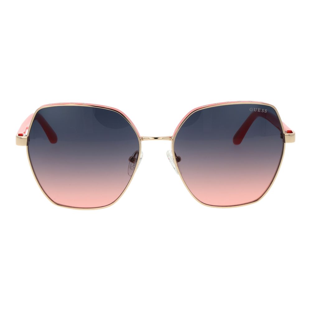 GUESS Women’s Gold Metal Butterfly Sunglasses Rose Gradient Lens 60mm