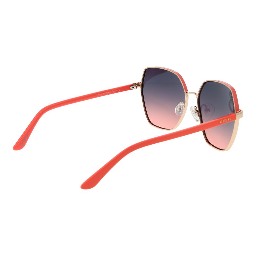 GUESS Women’s Gold Metal Butterfly Sunglasses Rose Gradient Lens 60mm