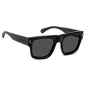 Polaroid Men’s Black Square Polarised Sunglasses Grey Lens 53mm