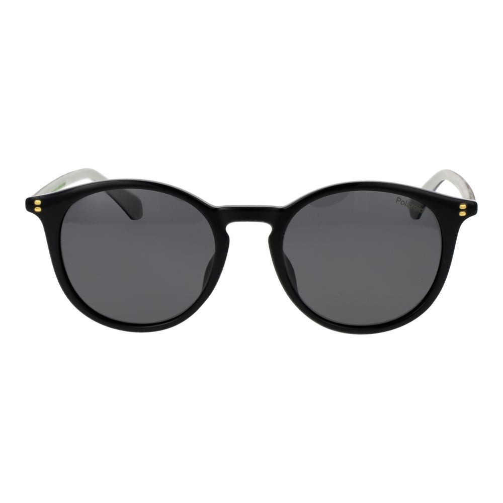 Polaroid Men’s Black Polarised Panto Sunglasses Grey Lens 51mm