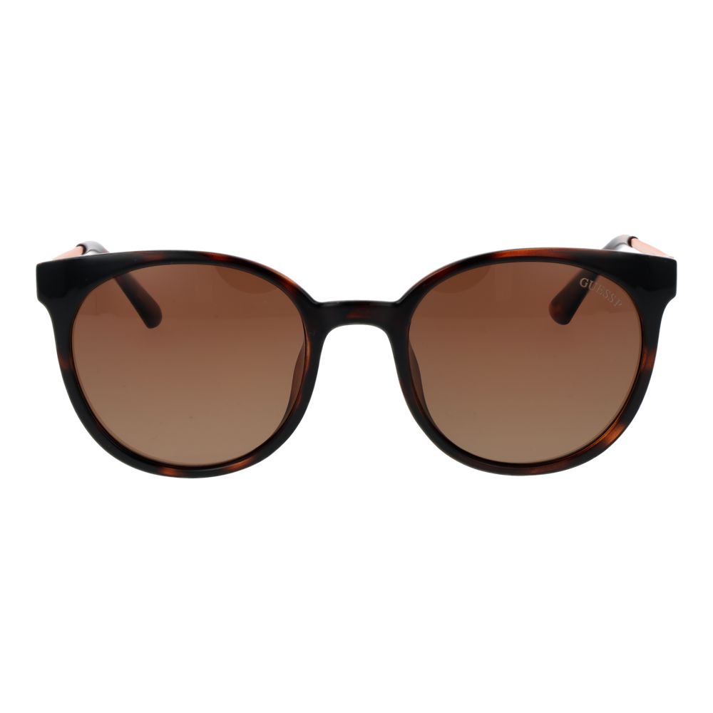 GUESS Women’s Brown Oval Polarised Sunglasses 52mm Plastic Frame With Case