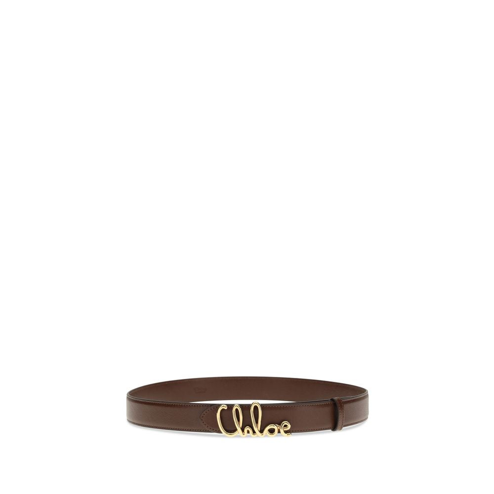 Chloé Iconic Brown Calf Leather Bos Taurus Regular Belt